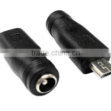 5.5*2.1 mm female to micro usb 5pin male adapter black color top quality