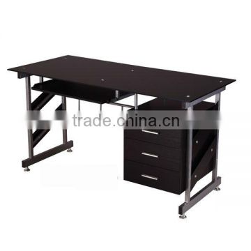 GX-606 Modern black glass office desk