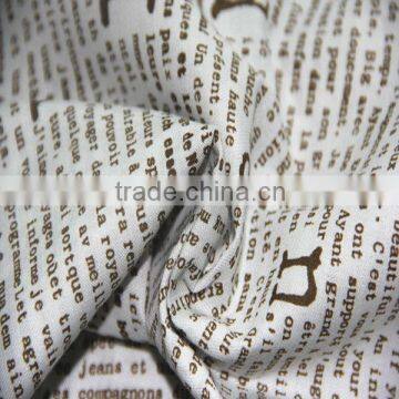 letter printing fabric 100% cotton fabric T-shirt cotton fabric
