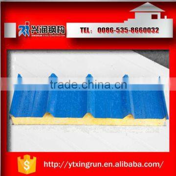 waterproof color steel galvanized corrugated rockwool sandwich panel