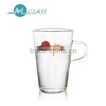 wholesale glass cup with handle 400ml handmade high borosilicate glassware N6300