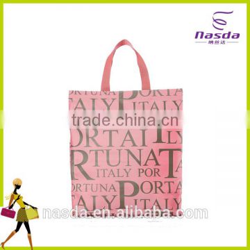 cheap shopping bag logo,collapsible non-woven shopping bag,pink non-woven shopping bag