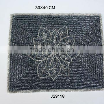 Glass beaded Table mats with floral patterns other patterns available