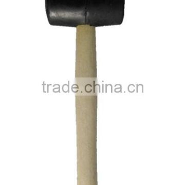 Rubber mallet hammer with wooden handle