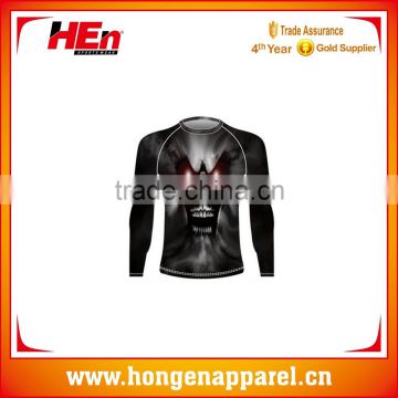 Hongen apparel rash guard Sublimation Heat Transfer custom printed rash guard
