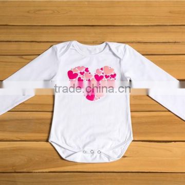 Boutique baby long sleeves jumpsuit baby girl holiday clothes wholesale children wear valentines petti romper