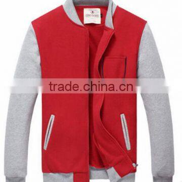 high quality 100% polyester plain blank front pockets hoodie jacket wholesale custom sweater jackets for men