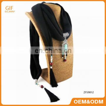 Wholesale pendant scarf jewelry scarf with pearl