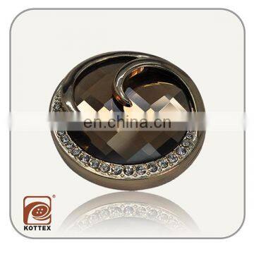 Fashion button,Resin button metal button for coat Decorated with Rhinestones garment accessories