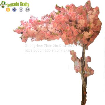 Wedding Pink 200 Cm Height Wood Material Artificial Cherry Blossom Tree