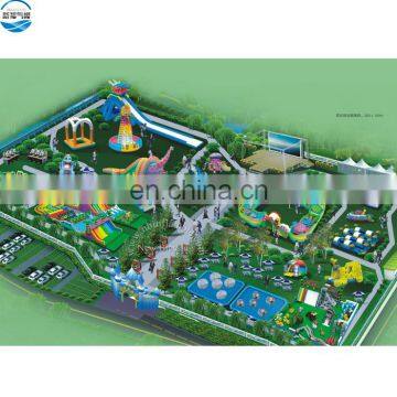 Outdoor Inflatable Amusement Park Project, Inflatable Land Water Park / Kids & Adults Inflatable Water Sports