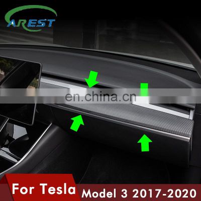 For Tesla Model 3 Carbon Fibre ABS Accessories For Tesla Model Y Three Protection ModelY Model3 Car Center Console Trim