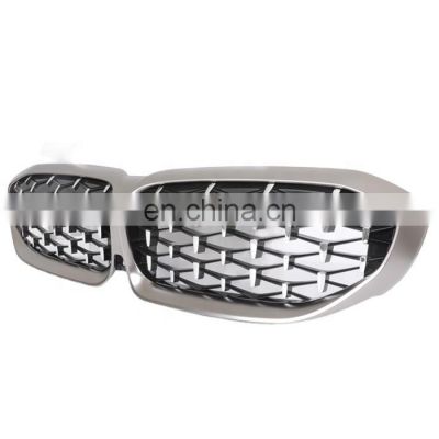 For BMW New 3 Series G20 G28 Diamond grille Car Front bumper Grille  320i 325i 330i