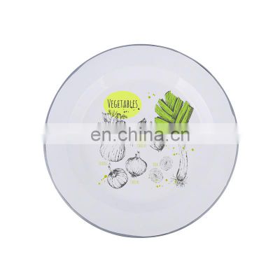 2021 Custom wholesale black speckled color enameled metal dinner dishes plates for restaurant