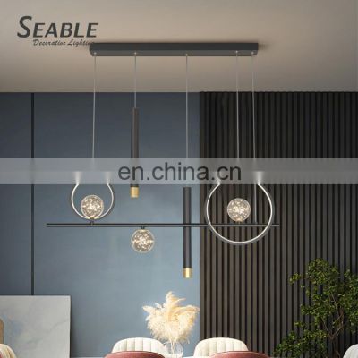 Unique Style Decoration Indoor Home Restaurant Large Modern LED Black Golden Chandelier