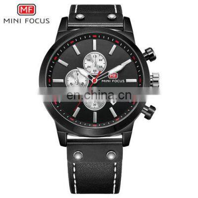 MINI FOCUS 0110  Man Watch 2021 Top Brand Sport Watches Luxury Sports Chronograph Military Genuine Leather Wrist Watches