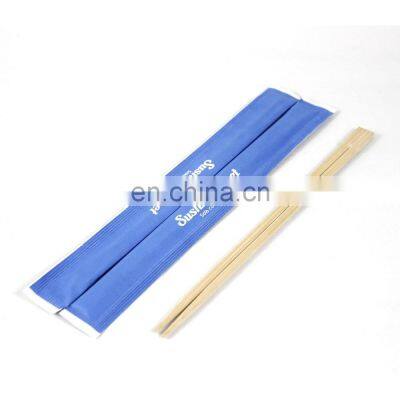 Natural Bamboo Cookware Disposable 23CM Chopsticks with Paper Wrapper Customized Printing