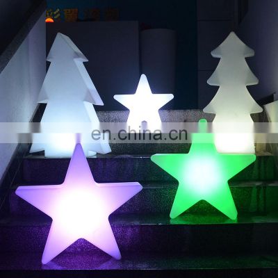 plastic led tree /Top tree decorate star smart outdoor lights RGB color flashing led Christmas light decoration