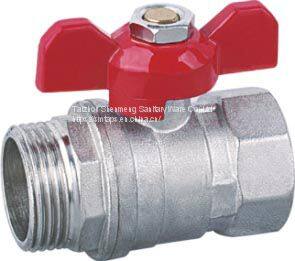 T handle ,Reduce Bore Ball Valve 2 Way,BSPP ,for Water Nickel Plated