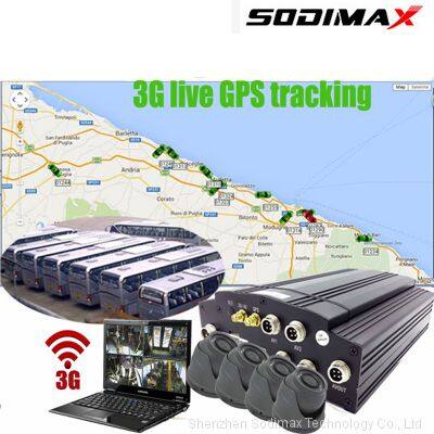 RJ45 3G Mobile DVR Analog Cameras 4 Channel 2.5