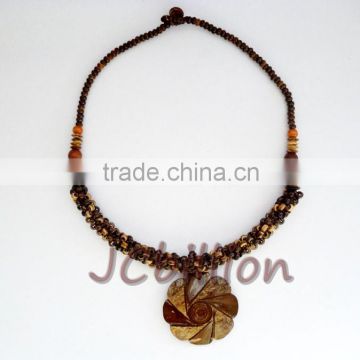 Coconut Shell Necklace Real Natural Carved into Beads Wholesale!!