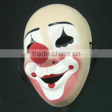 Comedy Clown Masque Big Red Nose White Mouse Hand Painted For Masquerade