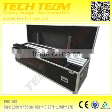 PDC-190 High Quality Flight case for pipe and steel base plate with wheel transport