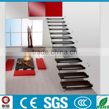 Decorative indoor customized wooden floating staircase manufacturer--YUDI