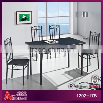 1202-17B Modern black dinning room tables and chairs