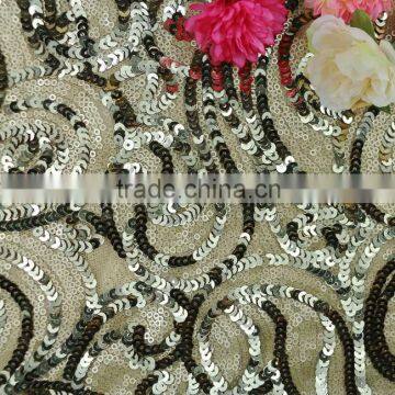 mesh fabric Elegant glitter sequins polyester emboridery fabric