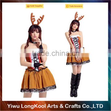 Wholesale fashion girl dance costume Christmas reindeer sexy costume
