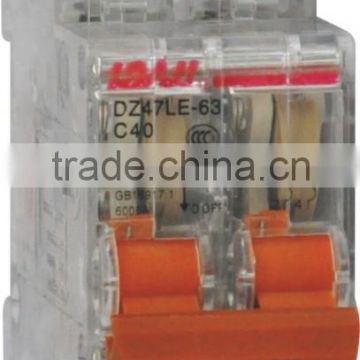 Hot sell DZ47-63-2p C45 miniature circuit transparentt breaker MCB