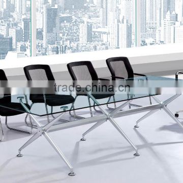 Top Design Rectangle Black Color/Modern Office furniture meeting table conference table glass table glass desk PT-C001