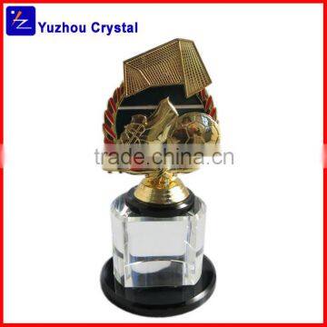 2015 New Design Crystal Metal Football Trophy
