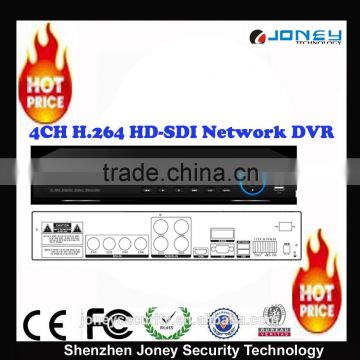 Professional H.264 4ch HD-SDI Network dvr ,4CH recording and playback
