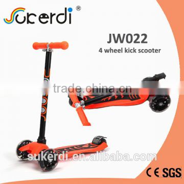 CE certificated aluminum T-bar 4 wheels 120/100mm big wheel scooter for sale