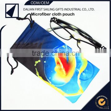 Firstsailing high quality soft polyester microfiber fabric eyeglasses pouch