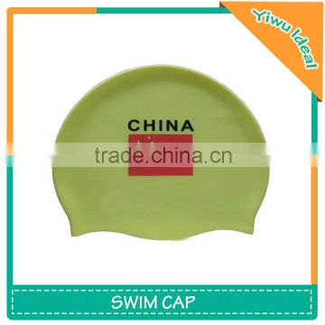 Popular National Flag Silicone Ear Chinese Swim Cap
