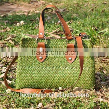Kunming Luckybags beautiful elegant straw bag, beach bag recycled straw bag wholesale