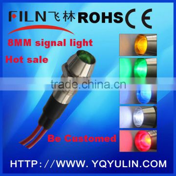 8mm 110v waterproof metal electric led tube light led turn signal indicators lamp industrial signal lights