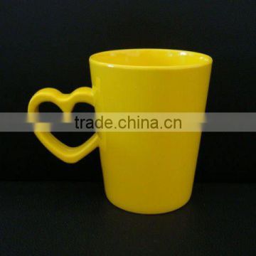 colorful melamine mug with heart handle