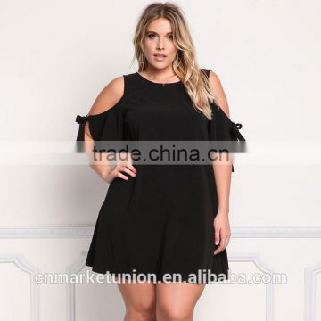 2017 hot sale high quality strapless black dress for fat women
