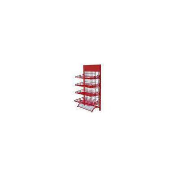 Wire Mesh Display Stands Display Racks For Retail Stores Silver / Red / Black