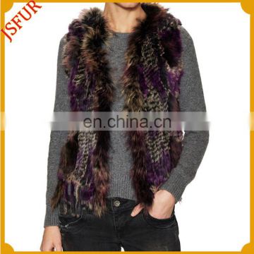 Wholesale Weave Raccoon Fur Customized Fur Waistcoat