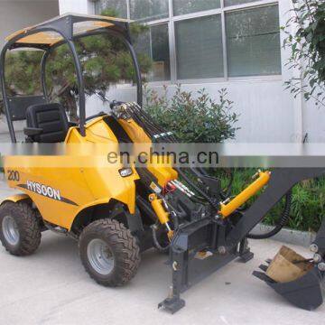 Articulated 4wd mini backhoe loader