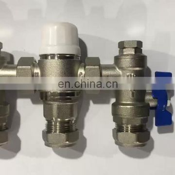 water heater ANTI-SCALD temperature thermostatic brass mixing valve with ball valve