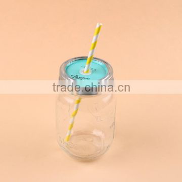 High quality embossed mason jars with clorful lid