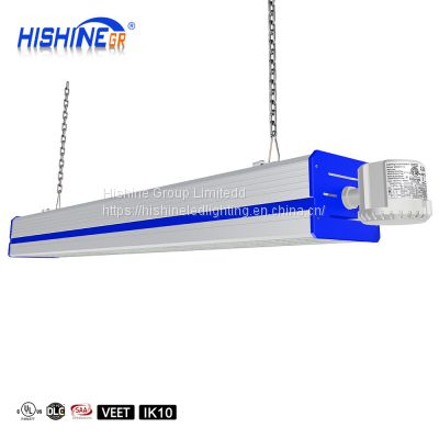hishine High lumen 50W 100W 150W 200W 250W  K1 with Dim or Motion sensor 152 LM/W  industry waterproof  led linear high bay light