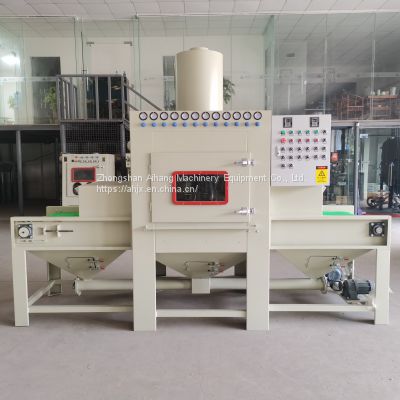 Zhongshan conveyor belt automatic sandblasting machine with 8 guns can be customized for rust removal and oxidation surface removal