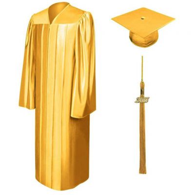Wholesale cheap Black Matte academic graduation gown and cap